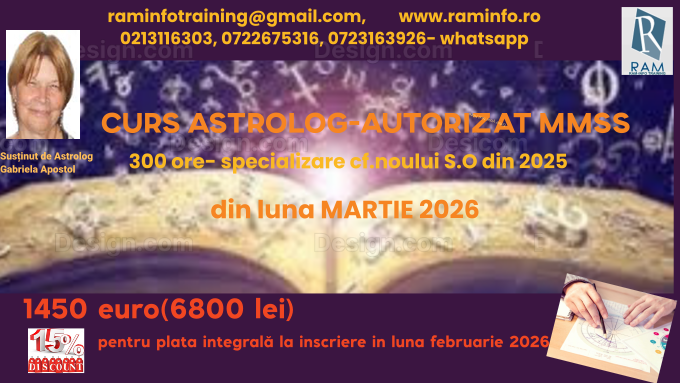 Curs specializare astrolog autorizat MMSS- 300 ore